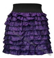 Dark Star Purple Layered Ruffled Gothic Short Mini Skirt