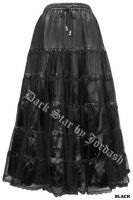 Dark Star Satin and Black Mesh Long Gothic Skirt