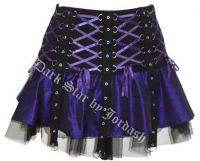 Dark Star Purple & Black Gothic Punk Mini Corset Skirt Dark Star Purple & Black Gothic Punk Mini Corset Skirt
