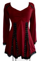 Plus Size Electra Corset Top in Garnet Red