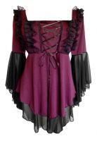 Plus Size Ruby Red and Black Gothic Fairy Tale Corset Top