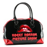 Rock Rebel Black and Red Glitter PVC Rocky Horror Picture Show Lips Purse