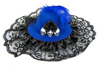 Hairy Scary Blue & Black Itsy Bitsy Hat Skull Hair Clip