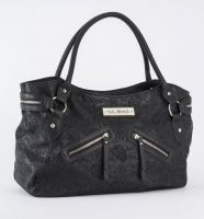 Rock Rebel Embossed Sugar Skull Large Black Tote Purse Rock Rebel Embossed Sugar Skull Large Black Tote Purse