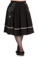 Hell Bunny Plus Size Black Little Miss Muffet Spider Web Rockabilly Halloween Gothic Swing Skirt
