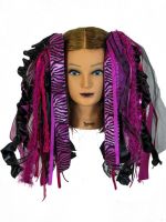 Hot Pink and Black Gothic Ribbon Hair Falls by Dreadful Falls