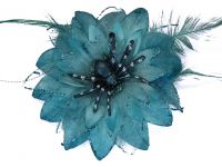 Hairy Scary Turquoise Blue Feather & Spider Tara Tarantula Hair Clip