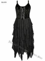Dark Star Black Corset Witchy Hem Dress