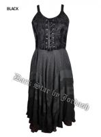Dark Star Black Velvet Gothic Corset Long Gown