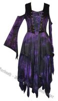 Dark Star Purple & Black Velvet Jacquard Corset Fairy Dress