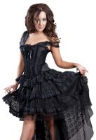 Burleska Plus Size Ophelie Gothic Black Taffeta Corset Dress