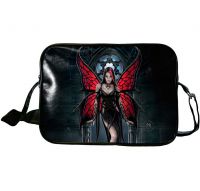 Gothic Black and Red Butterfly Black Widow Fairy Aracnafaria Side Bag by Anne Stokes