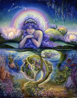 Pisces Zodiac Collector's Card by Josephine Wall Pisces Zodiac Collector's Card by Josephine Wall