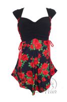 Plus Size Cinch Corset Top in Red Rose