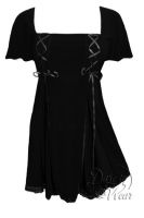 Plus Size Short Sleeve Gemini Princess Black Gothic Corset Top