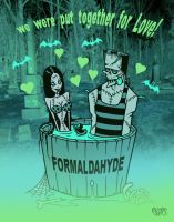 We Were Put Together For Love Formaldahyde Toxic Toons Spooky Greeting Card
