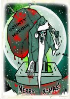 Merry Xmas County Morgue Toxic Toons Spooky Greeting Card