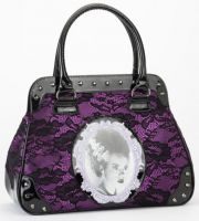 Universal Monsters Bride of Frankenstein Black and Purple Lace Handbag Universal Monsters Bride of Frankenstein Black and Purple Lace Handbag