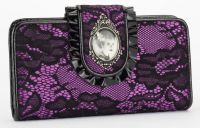 Universal Monsters Bride of Frankenstein Black & Purple Lace PVC Wallet Universal Monsters Bride of Frankenstein Black & Purple Lace PVC Wallet