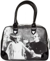 Black and White Universal Monsters Frankenstein and Bride Purse