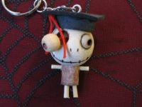 Eye Popping Out Graduate Hat Woody Keychain