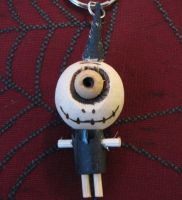 One Eyed Cyclops Black Punk Woody Keychain