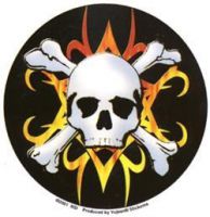 Tribal Flame Crossbones Sticker