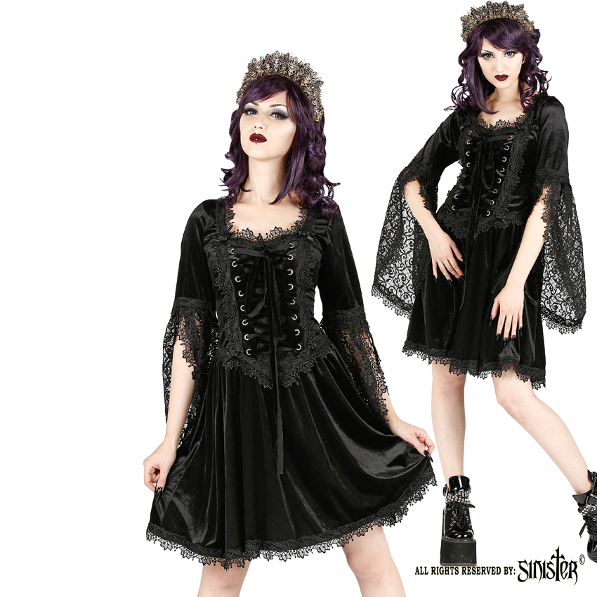 black velvet gothic dress