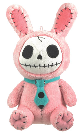Small Pink Bun Bun Furry Bones Skellies Plush Toy - Click Image to Close