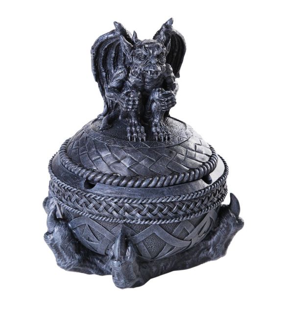 Gargoyle Ashtray Lidded Trinket Box - Click Image to Close