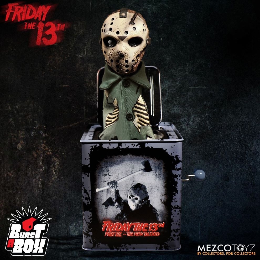 Mezco Friday the 13th Part VII Burst a Box 14 inch Jason Voorhees