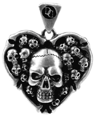 Skull Heart Pendant Necklace