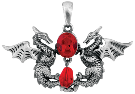 Guardian Dragons Pendant Necklace