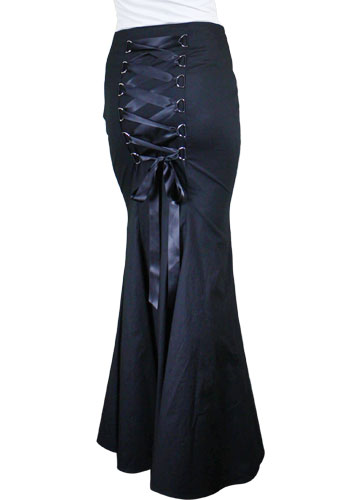 Plus Size Gothic Long Black Corset Fishtail Skirt [37290] - $49.99 ...