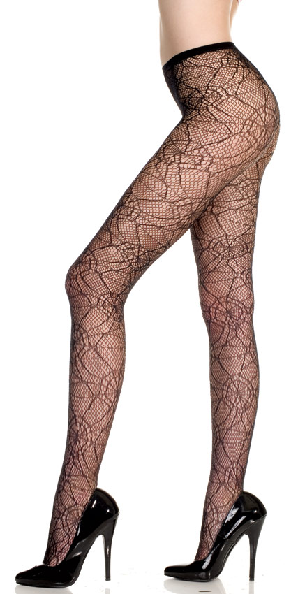 Spiderweb Spandex Pantyhose - Click Image to Close