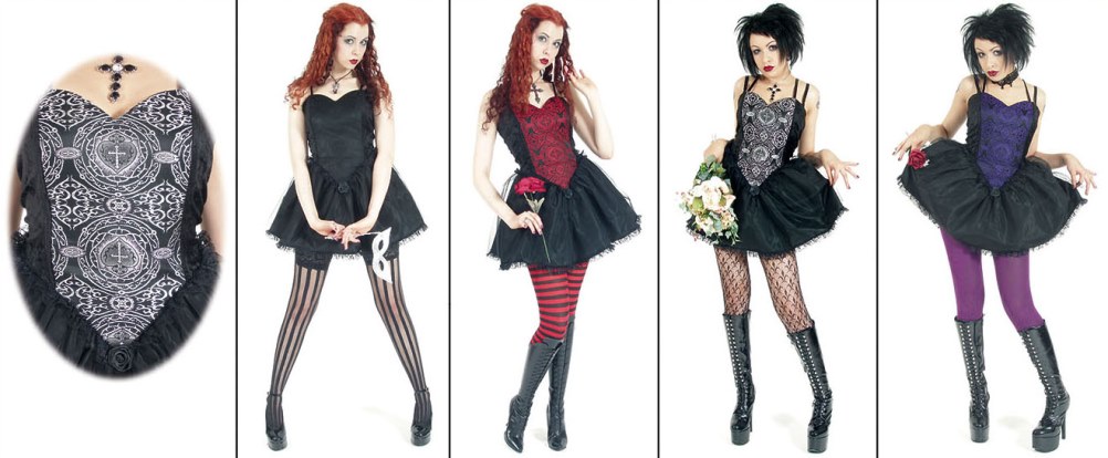 Eternal Love Gothic Black Sacred Heart Mini Dress Tutu - Click Image to Close