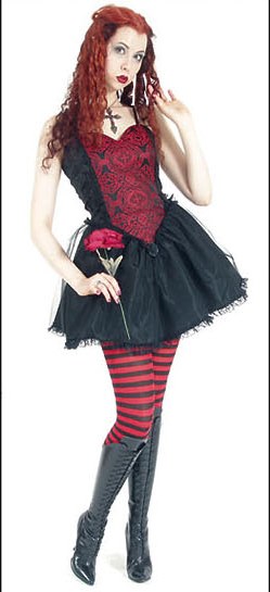 Eternal Love Gothic Scarlet Red Sacred Heart Mini Dress Tutu