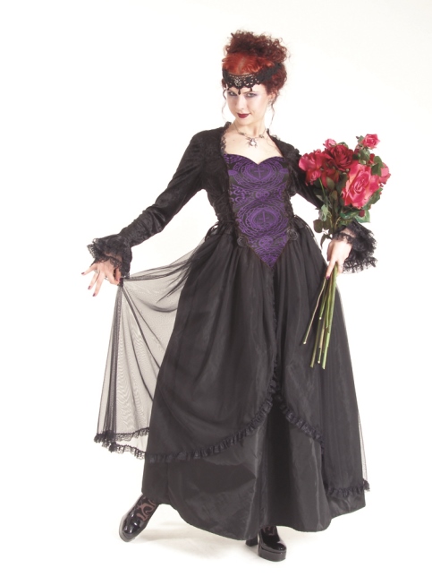 Eternal Love Plus Size Violet Gothic Sacred Heart + Roses Belle Dame