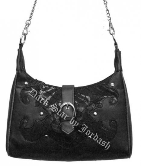 Dark Star Black Gothic Cobweb Net/PVC Purse