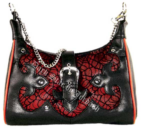 Dark Star Red Gothic Cobweb Net/PVC Purse