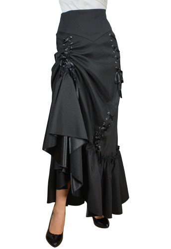 Plus Size Black Gothic Three Way Lace Up Skirt - Click Image to Close