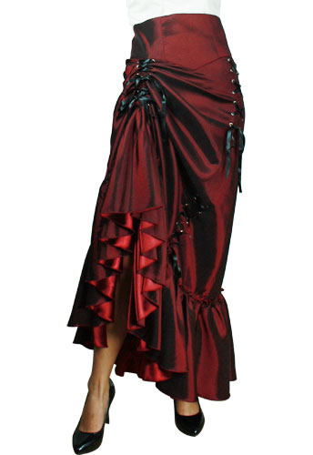 Plus Size Burgundy Gothic Three Way Lace Up Skirt [60101] - $58.99 ...