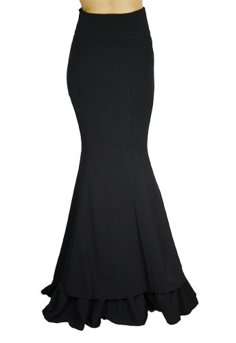 Plus Size Black Gothic Long Fishtail Ruffles Skirt [60190] - $66.99 ...