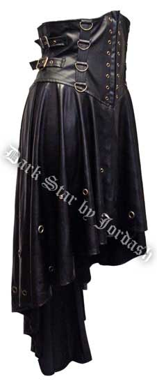 Dark Star Underbust Bodice PVC Gothic Dress Skirt w D Rings - Click Image to Close