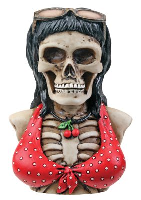 Hot Rod Sally Skull Figurine