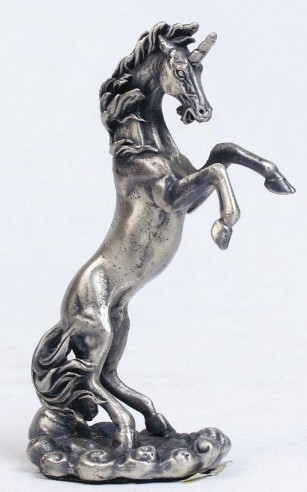 Small Fighting Pewter Unicorn - Click Image to Close