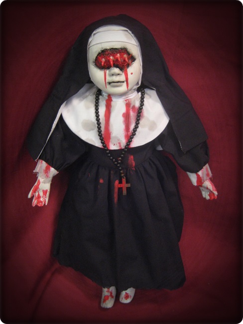 Eye Mouth Vampire Nun w/ Blood Creepy Horror Doll by Bastet2329