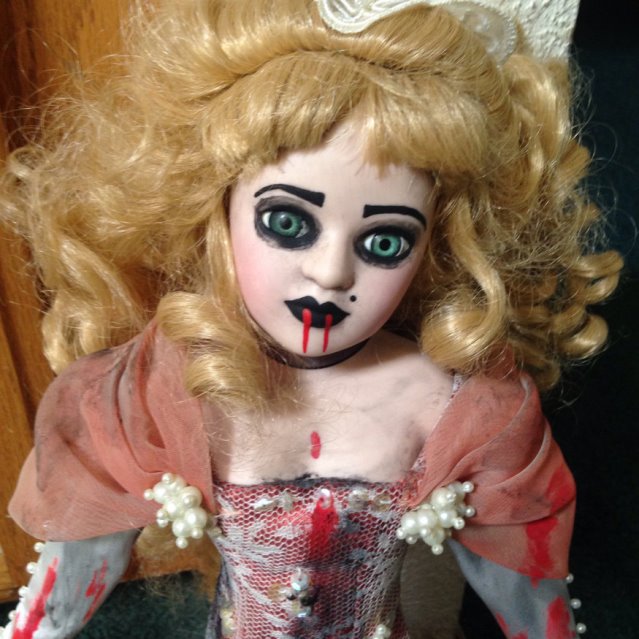 Fancy Fishtail Pink Dress Lady Vampire Creepy Horror Doll by Bastet2329 - Click Image to Close