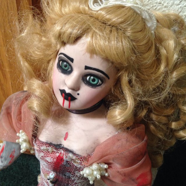 Fancy Fishtail Pink Dress Lady Vampire Creepy Horror Doll by Bastet2329 - Click Image to Close