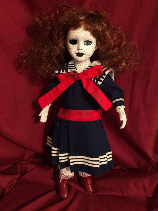 OOAK Sailor Girl Crackle Paint Creepy Horror Doll Art by Christie Creepydolls